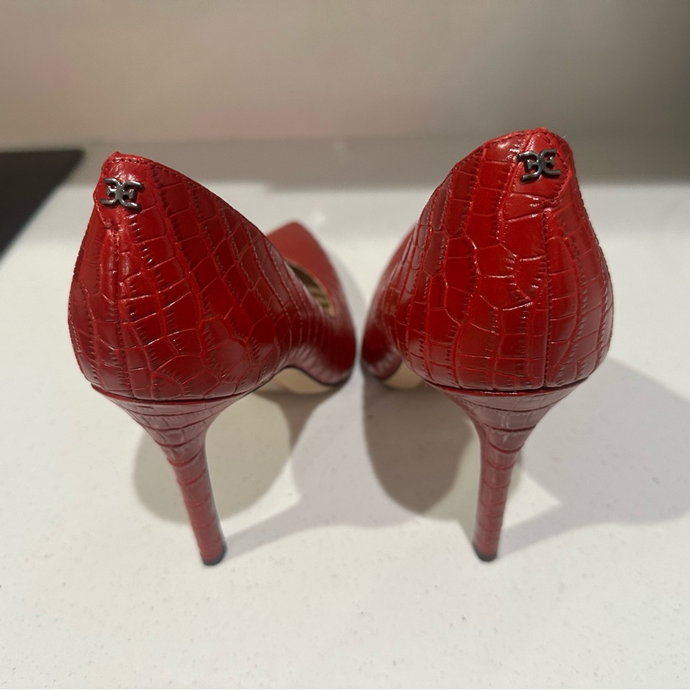 Sam Edelman Red Croc-Pattern Heels - Picture 5 of 6